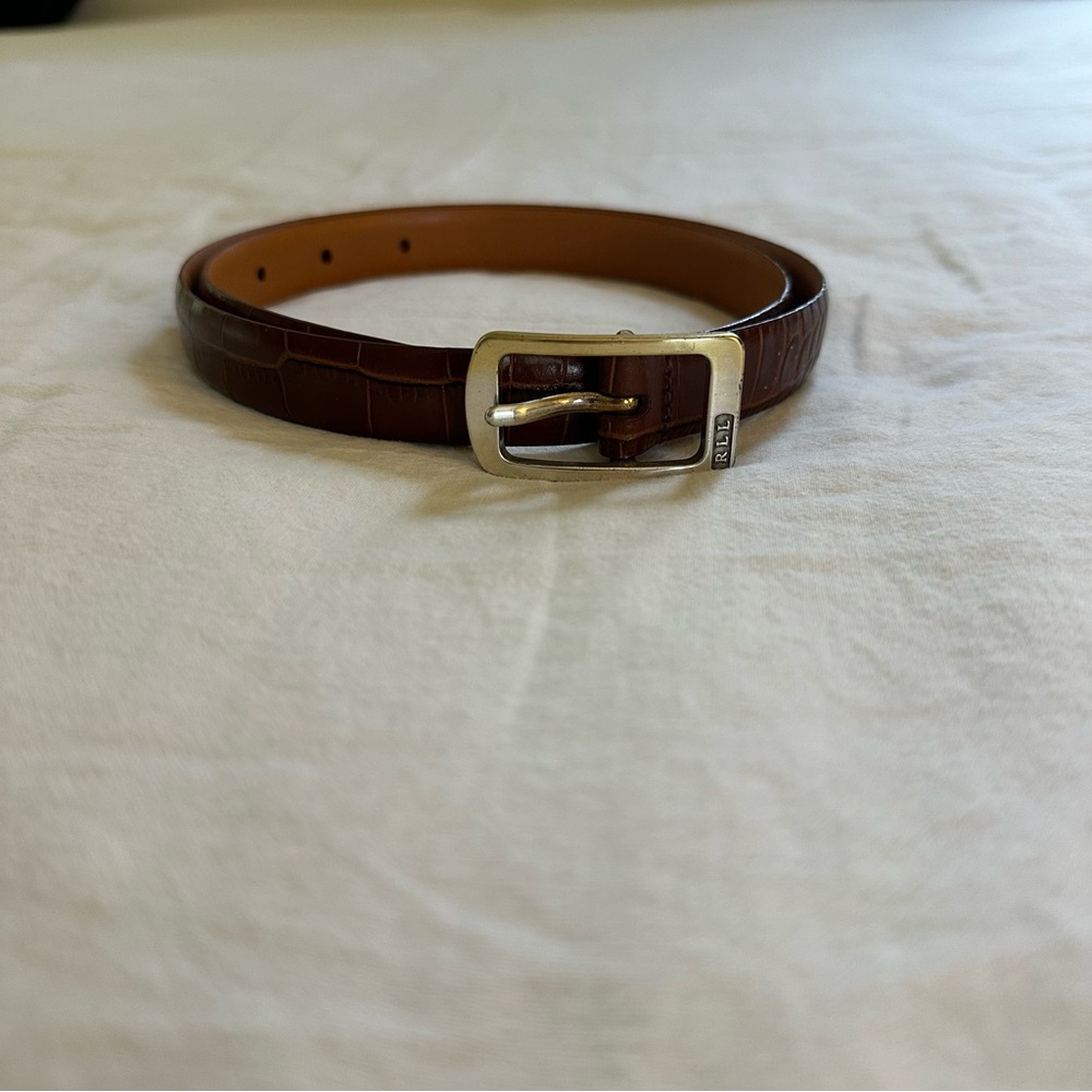 Brown Leather RL Belt